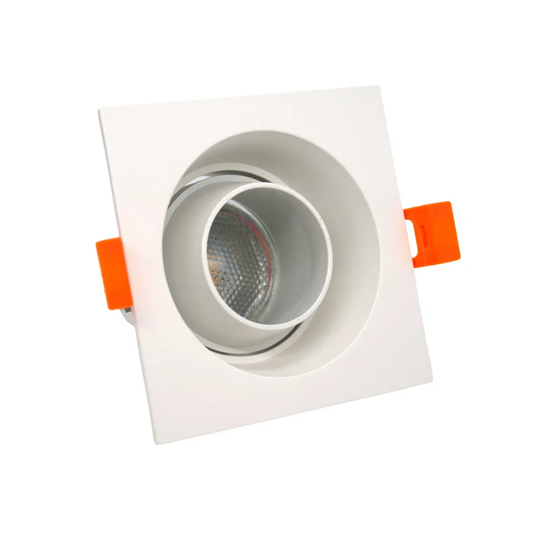 MR16 GU10 Aluminum LED Halogen Recessed Square Trumpet Spotlight Ceiling Light Fixture Downlight