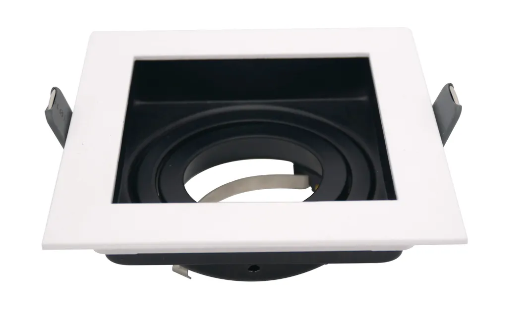 Aluminum MR16 GU10 LED Halogen Ceiling Light Square Commercial Indoor Lighting Recessed Downlight Fixture Adjustable Tilt Spotlight