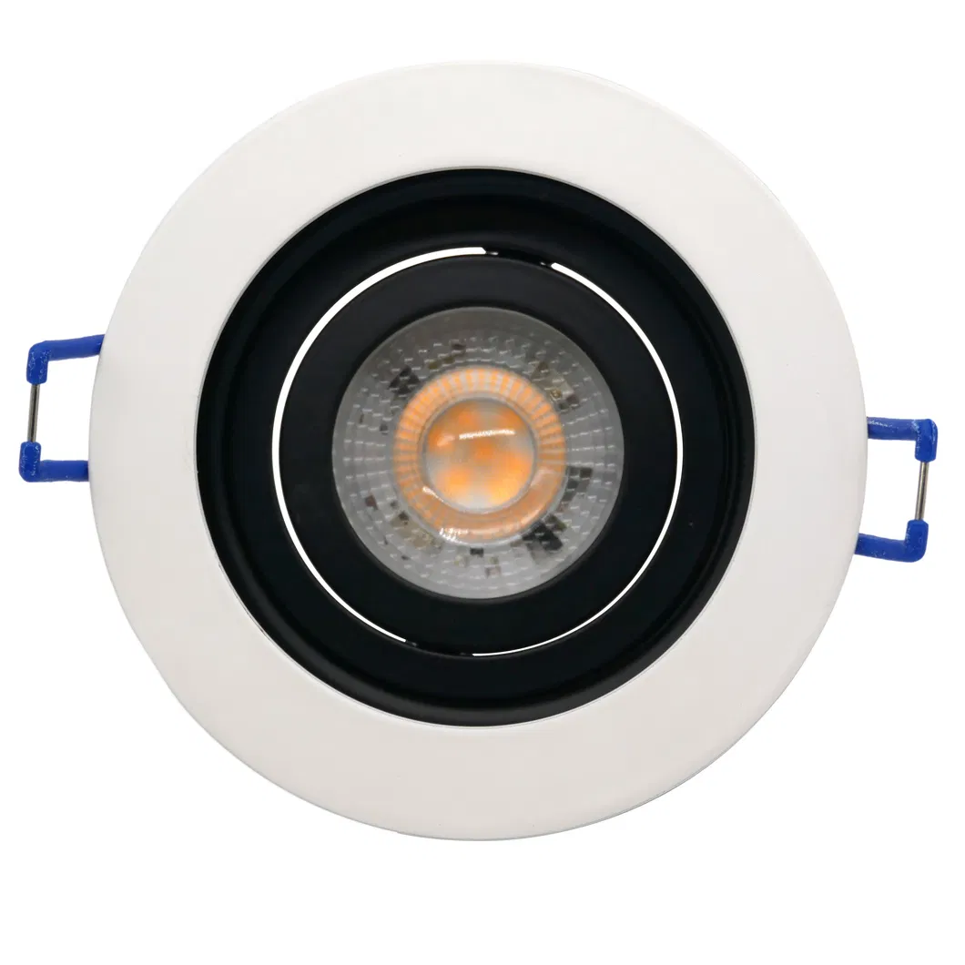 Aluminum MR16 GU10 LED Halogen Ceiling Light Round Commercial Indoor Lighting Home Shop Recessed Downlight Fixture Adjustable Tilt Spotlight