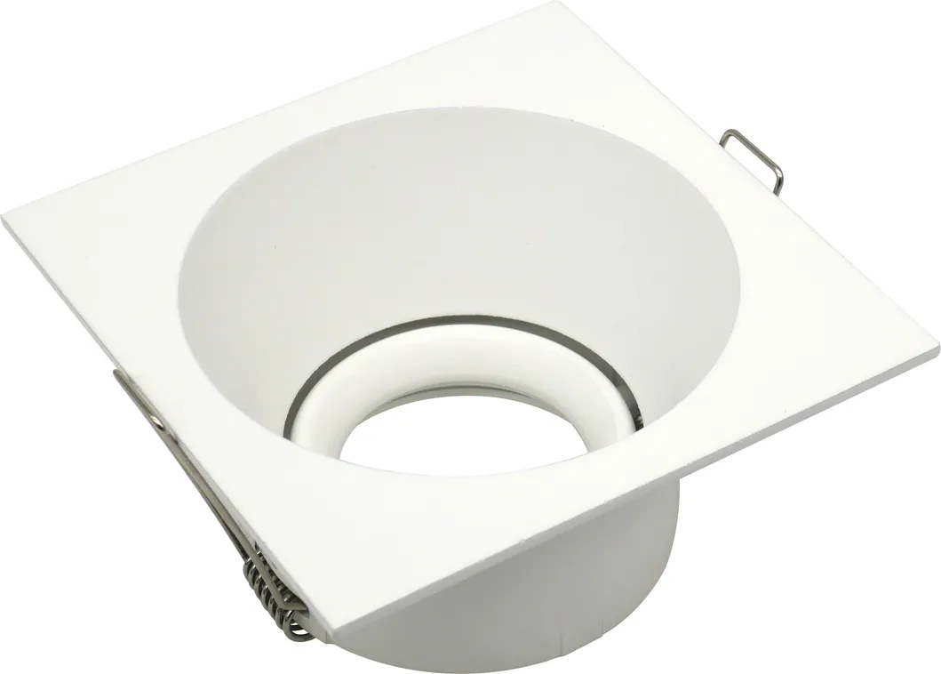 Aluminum MR16 GU10 LED Light Halogen Trumpet Square Decorative Hotel Fixture Recessed Ceiling Light Adjustable Spotlight Downlight