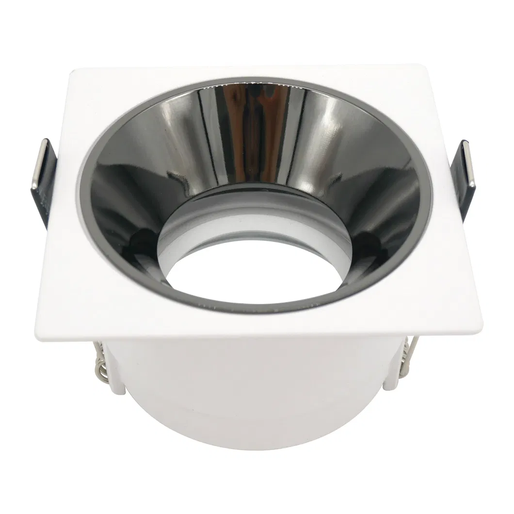 Aluminum LED Halogen Square Trumpet Recessed MR16 GU10 Reflector Spotlight Downlight Housing