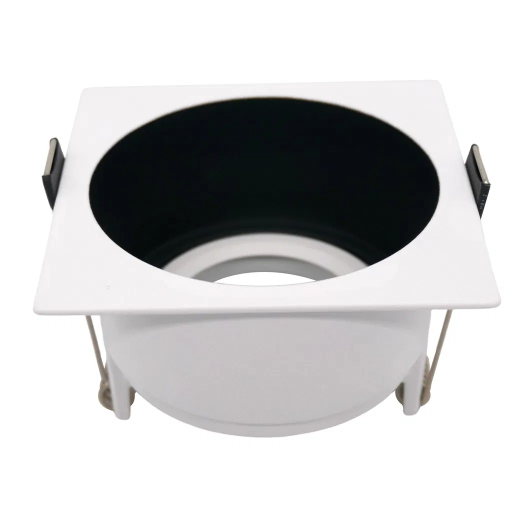 LED Light Halogen Square Trumpet Recessed MR16 GU10 Spotlight Interior-Lighting Ceiling Light Housing with Aluminum