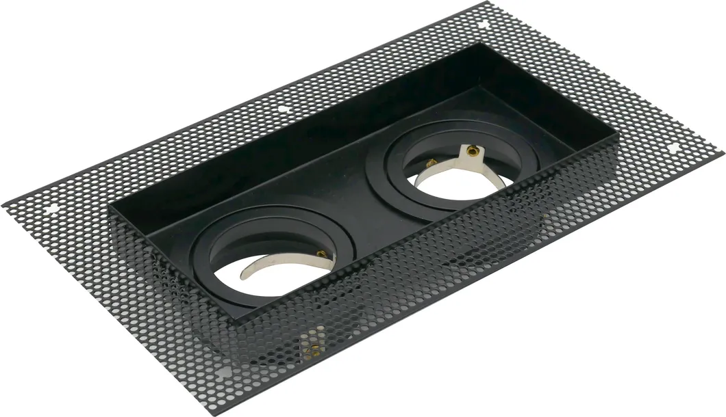 Aluminum MR16 GU10 LED Halogen Square Double Heads Ceiling Light Recessed Adjustable Borderless Embedded Light Spotlight Downlight