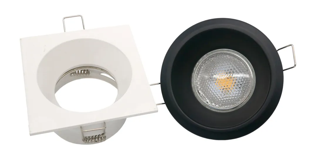 Aluminum MR16 GU10 LED Halogen Square Spotlight Fixture Recessed Downlight