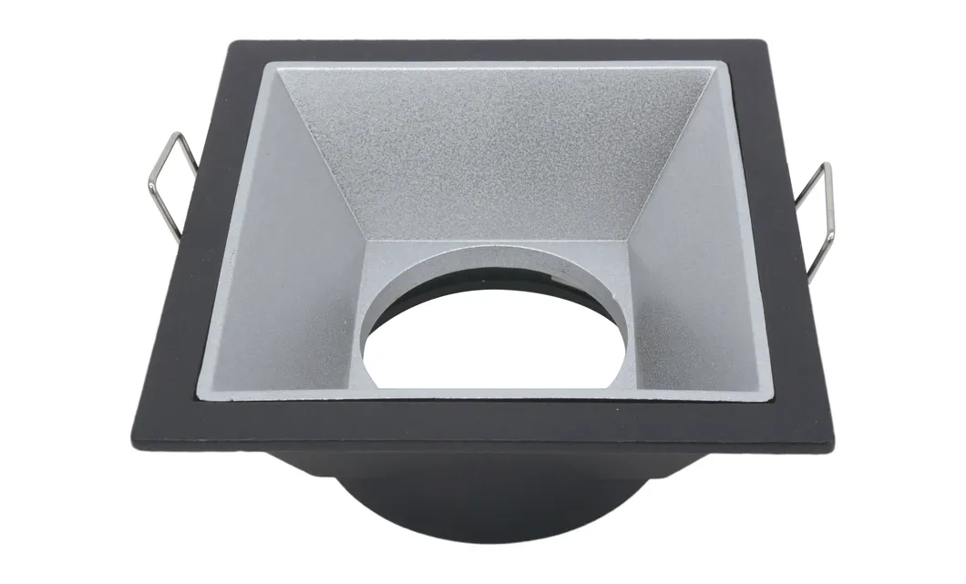 Aluminum PC Inner Ring MR16 GU10 LED Halogen Square Trumpet Ceiling Light Recessed Spotlight Downlight
