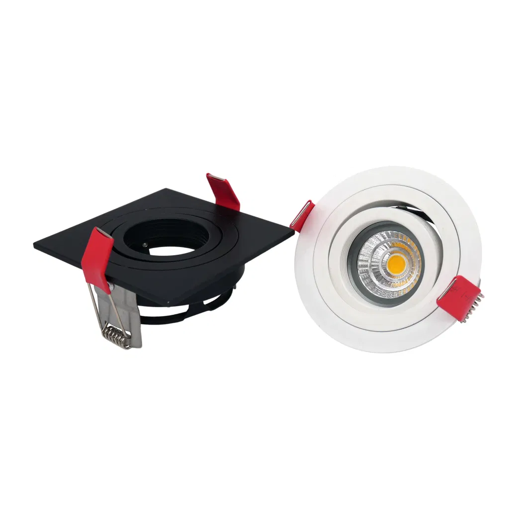 Lathe Aluminum MR16 GU10 LED Halogen Recessed Ceiling Light Adjustable Downlight Fixture Spotlight