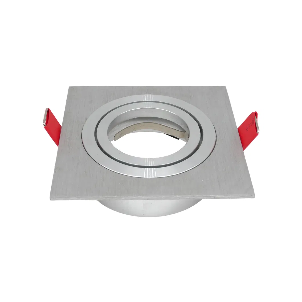 MR16 GU10 LED Halogen Recessed Square 3-Head Adjustable Ceiling Downlight Fixture Spotlight with Aluminum