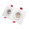 MR16 GU10 LED Halogen Recessed Aluminum Square Adjustable Double-Head Spotlight Decorative Fixture Ceiling Light Downlight