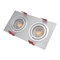 MR16 GU10 LED Halogen Recessed Aluminum Square Downlight Ceiling Light Adjustable Double-Head Spotlight