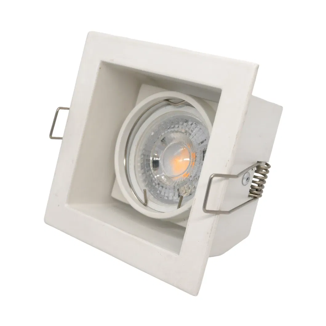 Aluminum MR16 GU10 LED Halogen Square Downlight Fixture Recessed Adjustable Frames Ceiling Light Spotlight