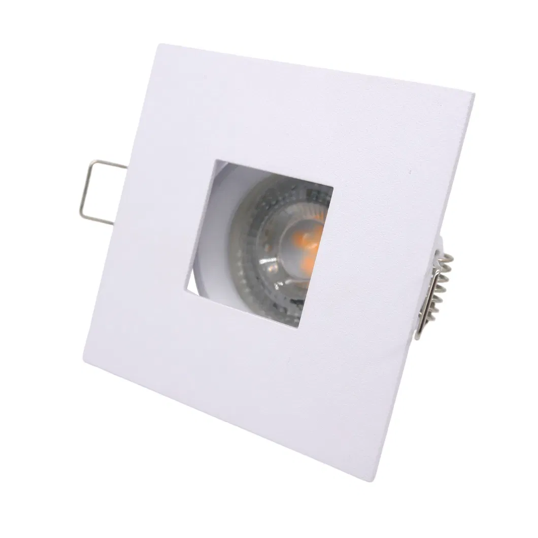 Aluminum MR16 GU10 LED Halogen Square Decorative Interior-Lighting Downlight Fixture Recessed Ceiling Light Adjustable Tilt Spotlight