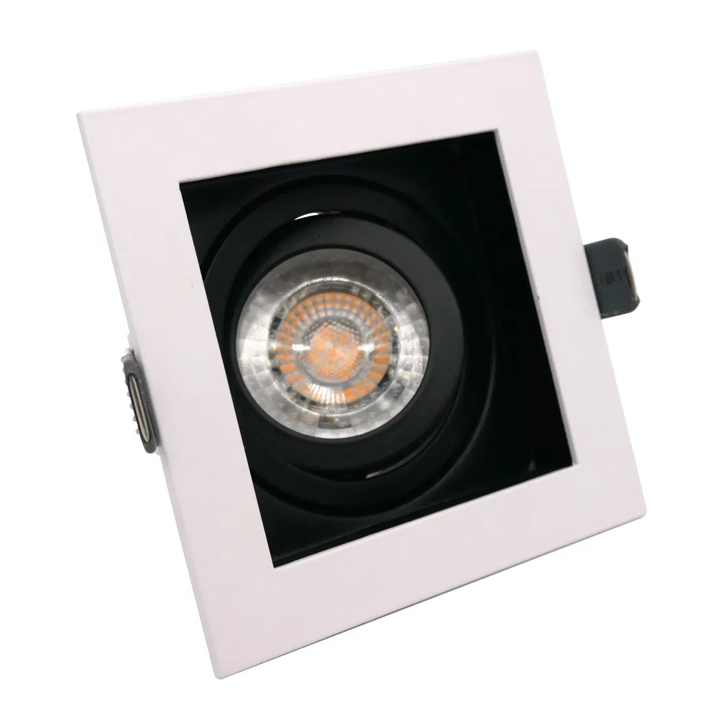 Aluminum MR16 GU10 LED Halogen Ceiling Light Square Commercial Indoor Lighting Recessed Downlight Fixture Adjustable Tilt Spotlight