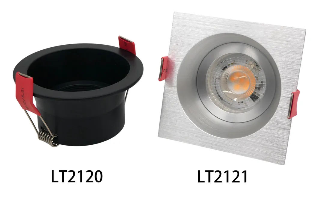 Aluminum MR16 GU10 LED Halogen Recessed Interior-Lighting Ceiling Light Round Trumpet Lighting Spotlight Fixture Adjustable Tilt Downlight