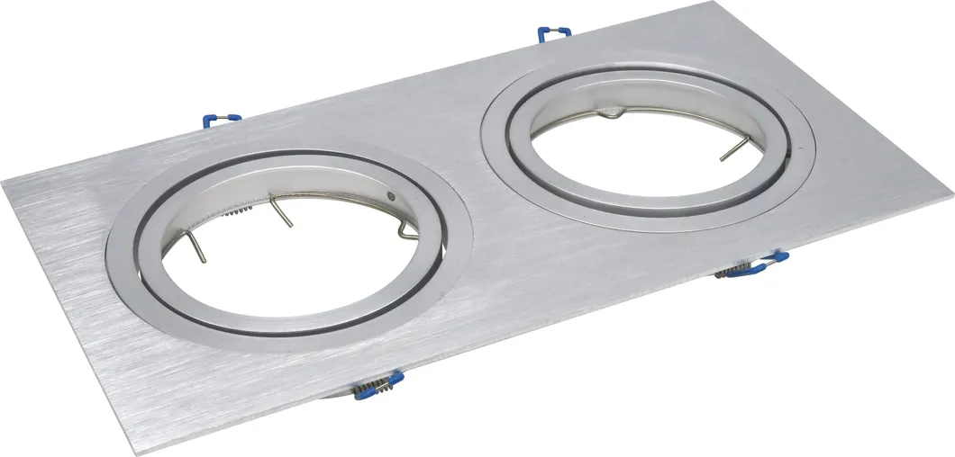 MR16 GU10 LED Light Halogen Recessed Square 3-Head Adjustable Interior-Lighting Ceiling Light Downlight Fixture Spotlight with Aluminum