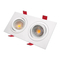 MR16 GU10 LED Halogen Recessed Aluminum Square Adjustable Double-Head Spotlight Decorative Fixture Ceiling Light Downlight