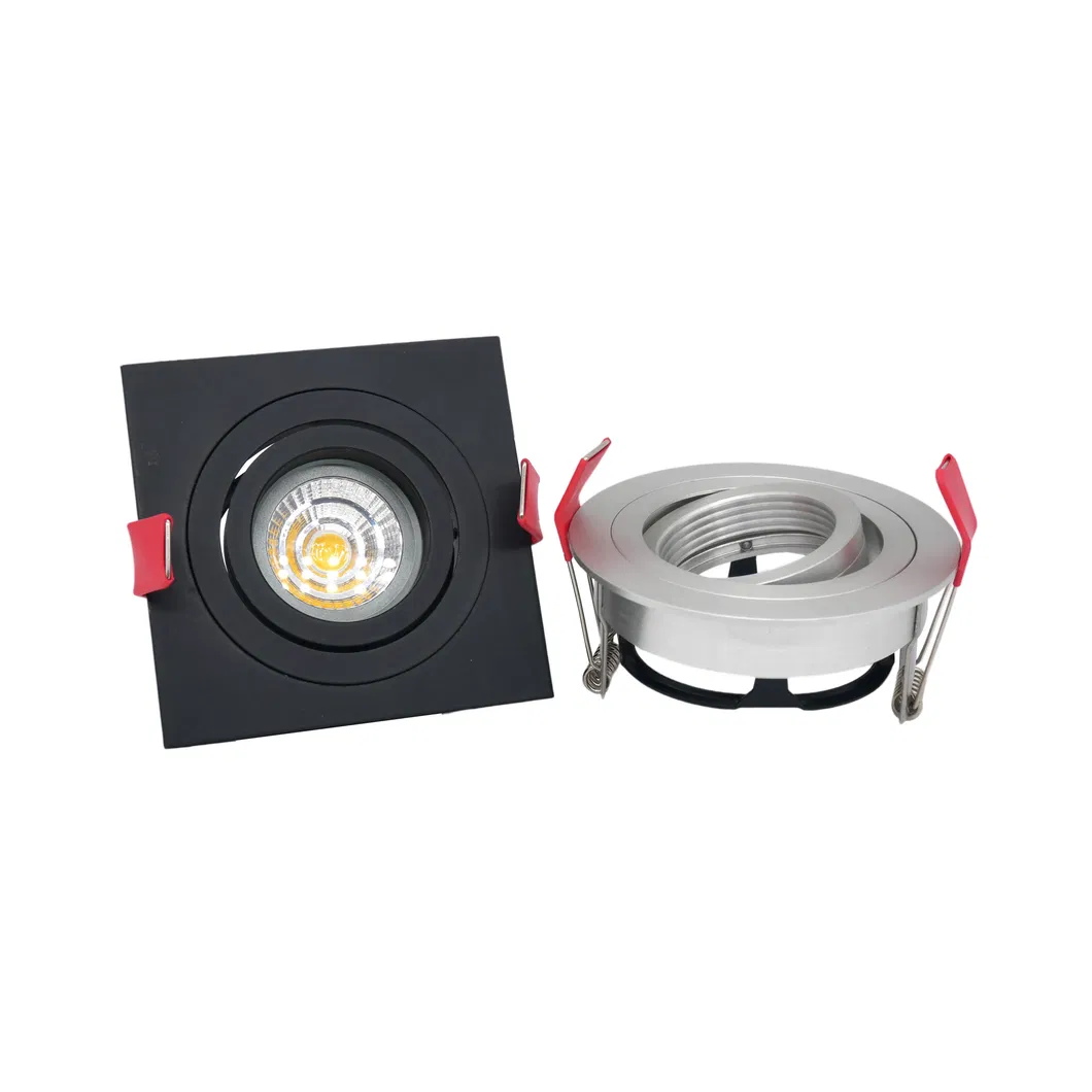 Lathe Aluminum MR16 GU10 LED Halogen Recessed Ceiling Light Adjustable Downlight Fixture Spotlight