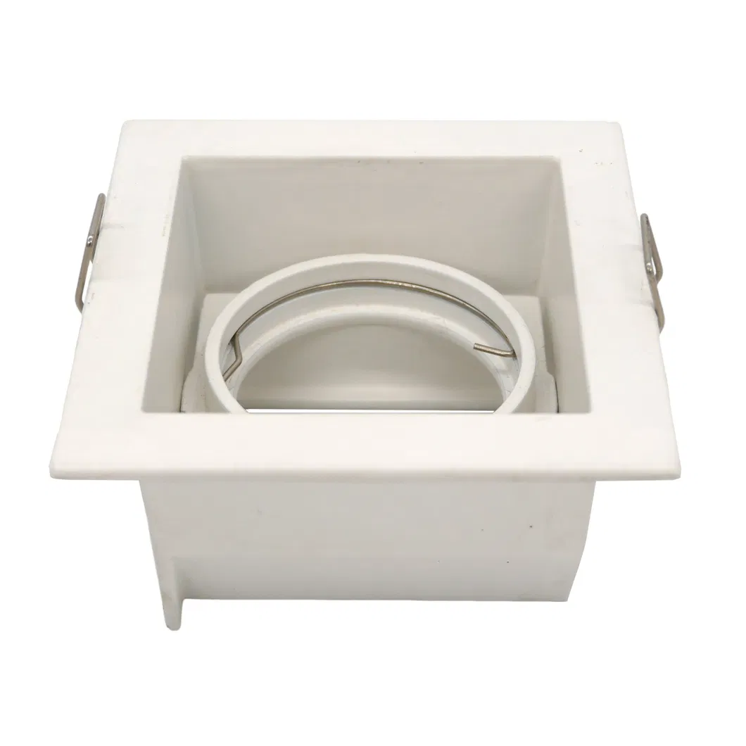 Aluminum MR16 GU10 LED Halogen Square Downlight Fixture Recessed Adjustable Frames Ceiling Light Spotlight