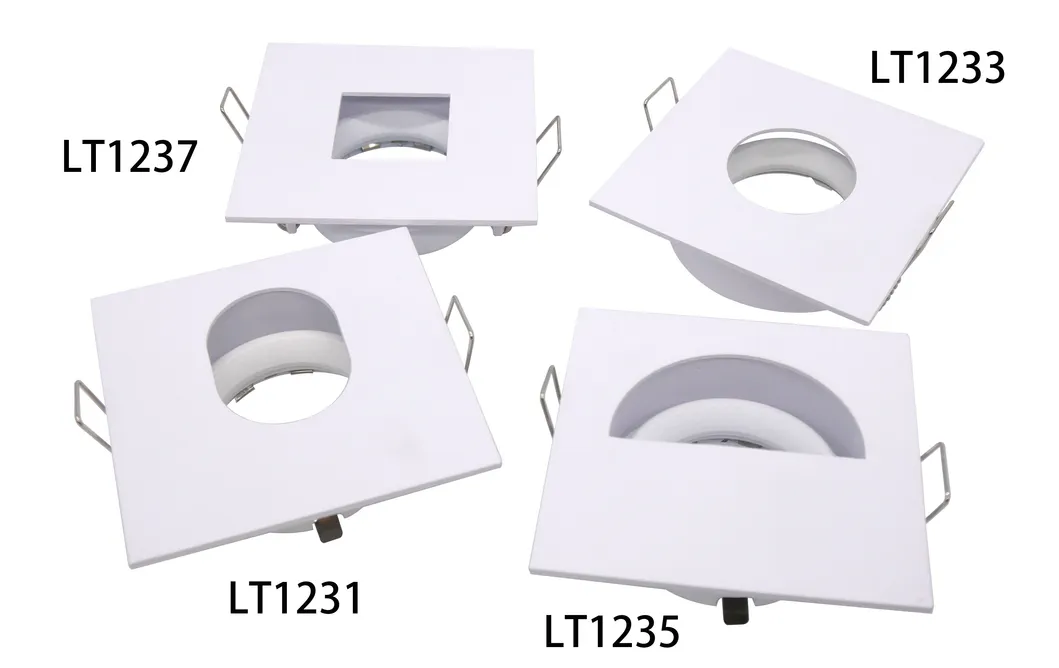 Aluminum MR16 GU10 LED Halogen Square Interior-Lighting Downlight Fixture Recessed Ceiling Light Adjustable Tilt Round Spotlight