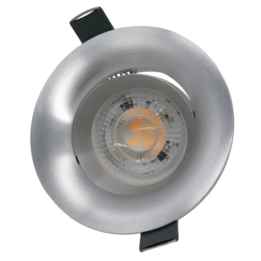 Aluminum LED Light Halogen MR16 GU10 Recessed Ceiling Light Fitting Round Trumpet Commercial Lighting Downlight Fixture Frame Adjustable Tilt Spotlight