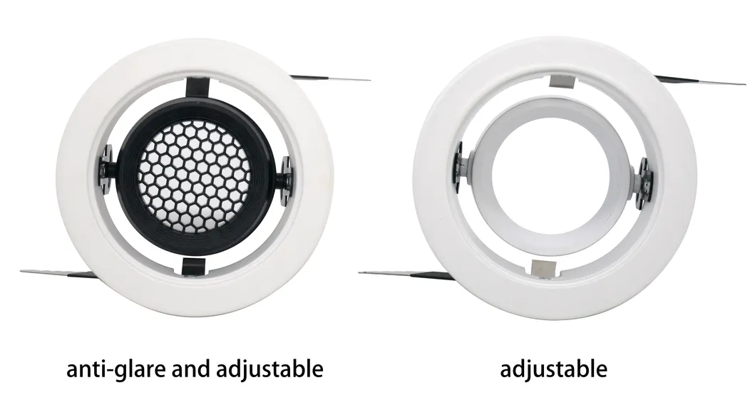 Aluminum LED Halogen MR16 GU10 Recessed Ceiling Light Fitting Round Hotel Home Commercial Lighting Downlight Fixture Frame Adjustable Tilt Anti-Glare Spotlight