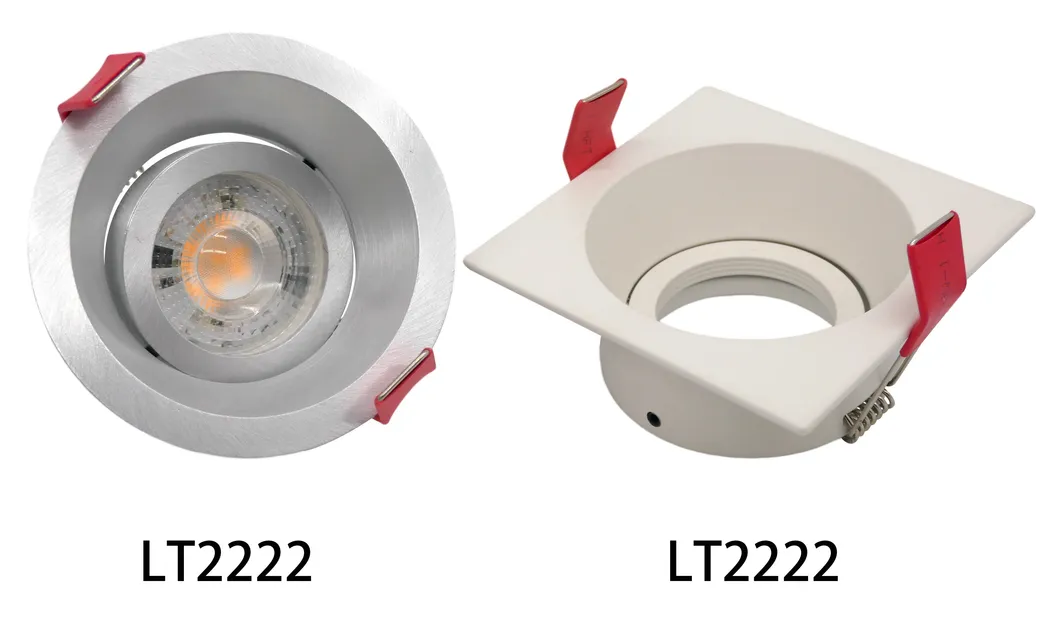 Aluminum LED Halogen MR16 GU10 Recessed Ceiling Light Fitting Round Hotel Home Commercial Lighting Downlight Frame Adjustable Tilt Spotlight