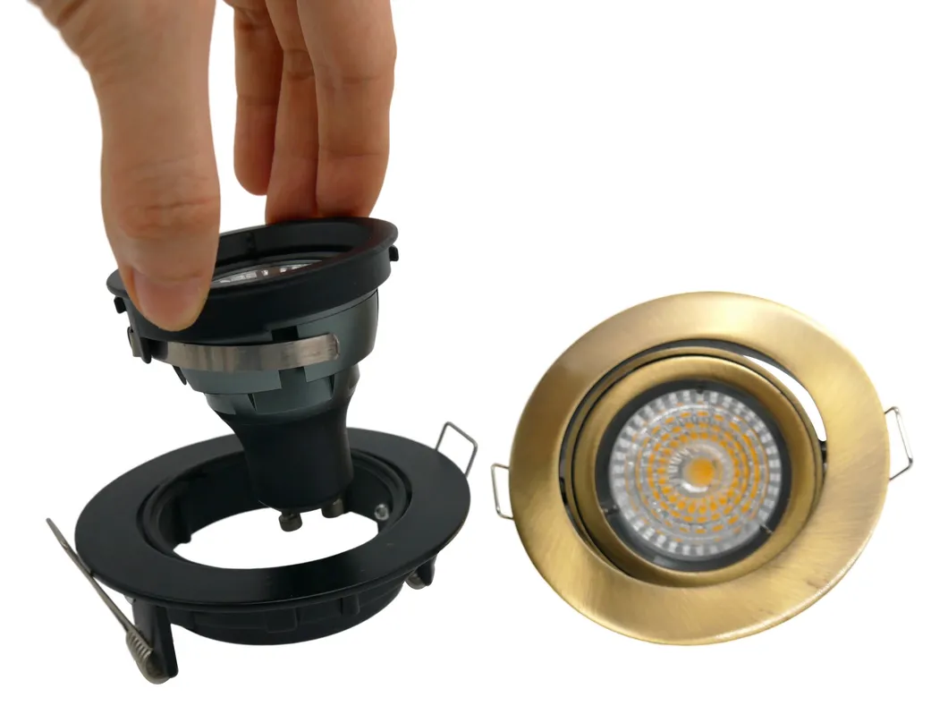 Aluminum MR16 GU10 LED Halogen Ceiling Light Commercial Indoor Lighting Home Shop Recessed Downlight Fixture Adjustable Tilt Spotlight