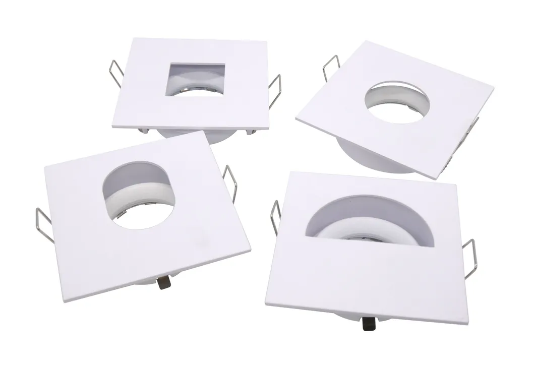 Aluminum MR16 GU10 LED Light Halogen Interior-Lighting Square Trumpet Recessed Aisle Spotlight Downlight Housing