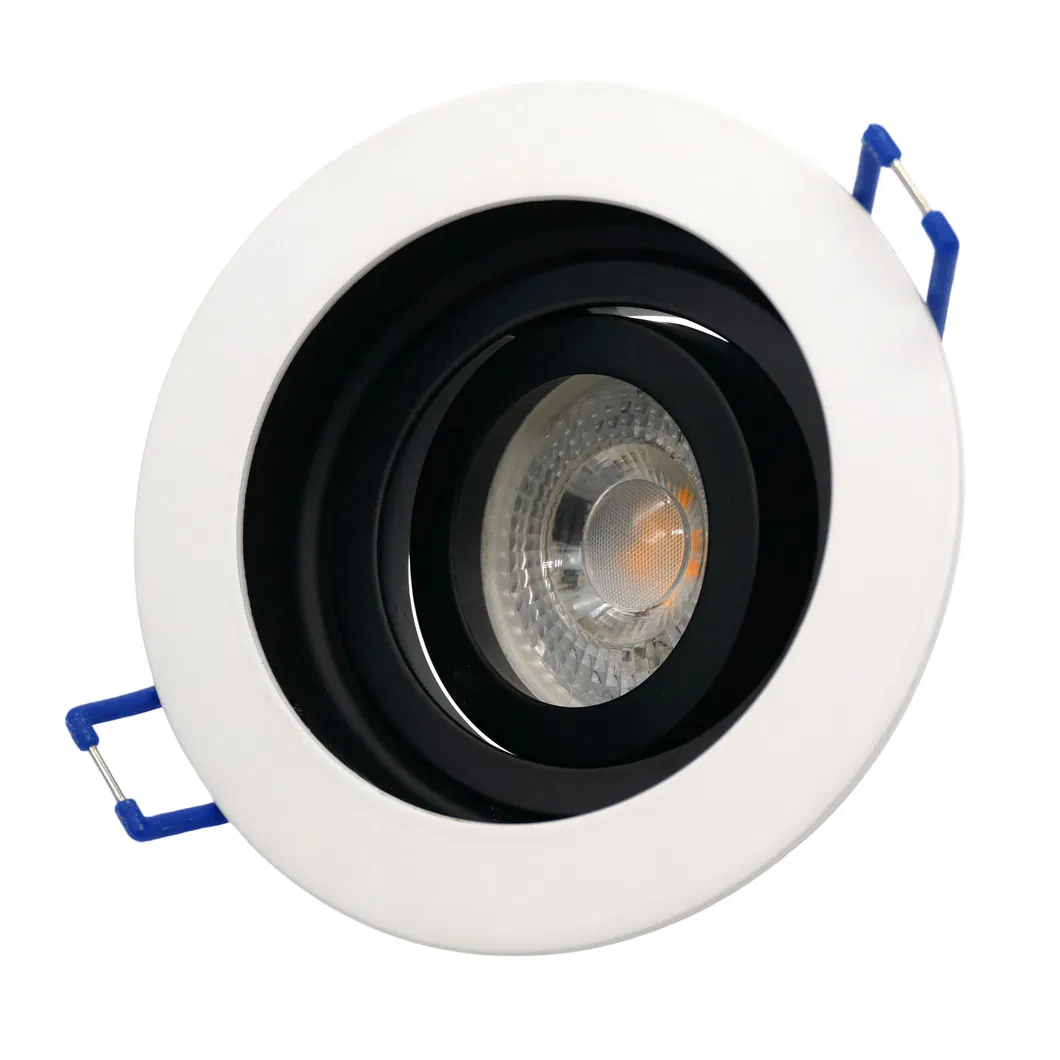 Aluminum MR16 GU10 LED Halogen Ceiling Light Round Commercial Indoor Lighting Home Shop Recessed Downlight Fixture Adjustable Tilt Spotlight