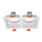 Aluminum MR16 GU10 LED Halogen Recessed Adjustable Double-Head Downlight Fixture Spotlight