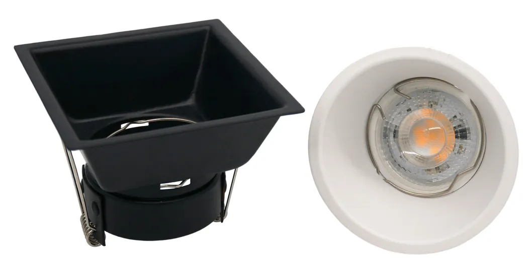 Aluminum MR16 GU10 LED Halogen Recessed Ceiling Light Trumpet Square Decorative Hotel Home Interior-Lighting Downlight Fixture Spotlight