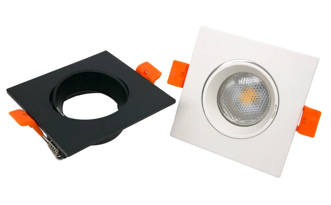 Aluminum LED Light Halogen Recessed MR16 GU10 Spotlight Square Downlight Housing