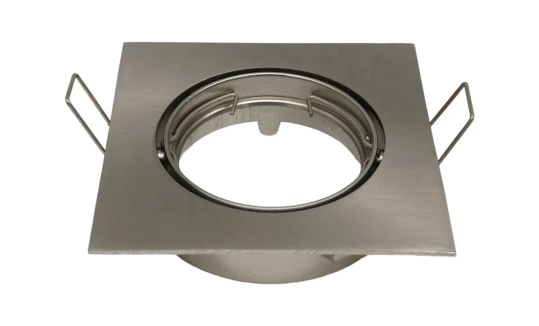 MR16 GU10 LED Halogen Square Downlight Fixture Recessed Ceiling Light Adjustable Spotlight with Aluminum