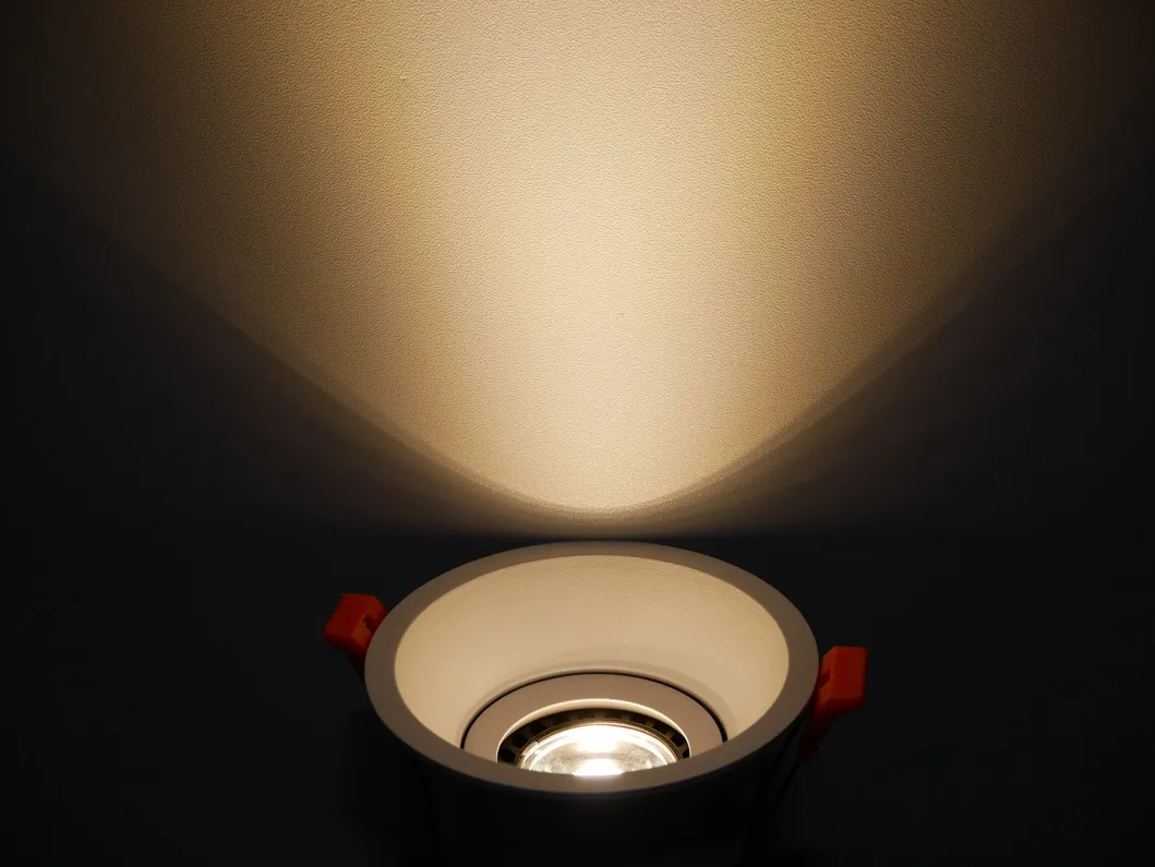 Aluminum MR16 GU10 LED Halogen Trumpet Round Decorative Hotel Commercial Downlight Fixture Recessed Ceiling Light Adjustable Spotlight
