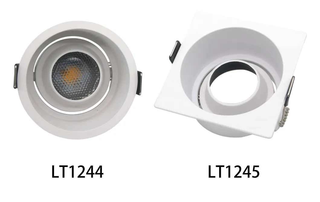 Aluminum MR16 GU10 LED Halogen Recessed Ceiling Light Trumpet Square Commercial Lighting Downlight Fixture Adjustable Spotlight