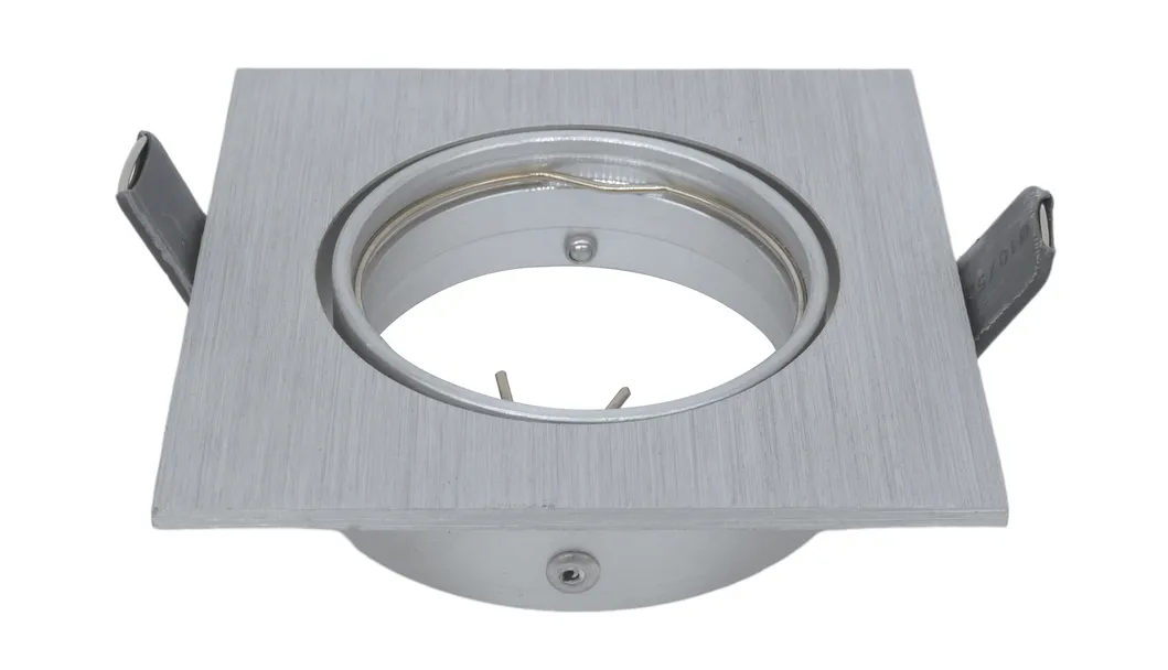Aluminum LED Halogen MR16 GU10 Recessed Ceiling Light Fitting Square Housing Hotel Home Commercial Lighting Downlight Fixture Frame Adjustable Tilt Spotlight