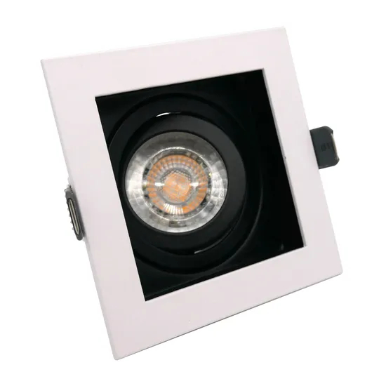 Aluminum MR16 GU10 LED Halogen Ceiling Light Square Commercial Indoor Lighting Recessed Downlight Fixture Adjustable Tilt Spotlight